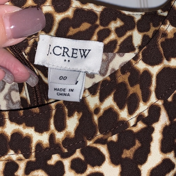 J. Crew Leopard Print Long Sleeve Dress Sz 00 NWT - Picture 3 of 5